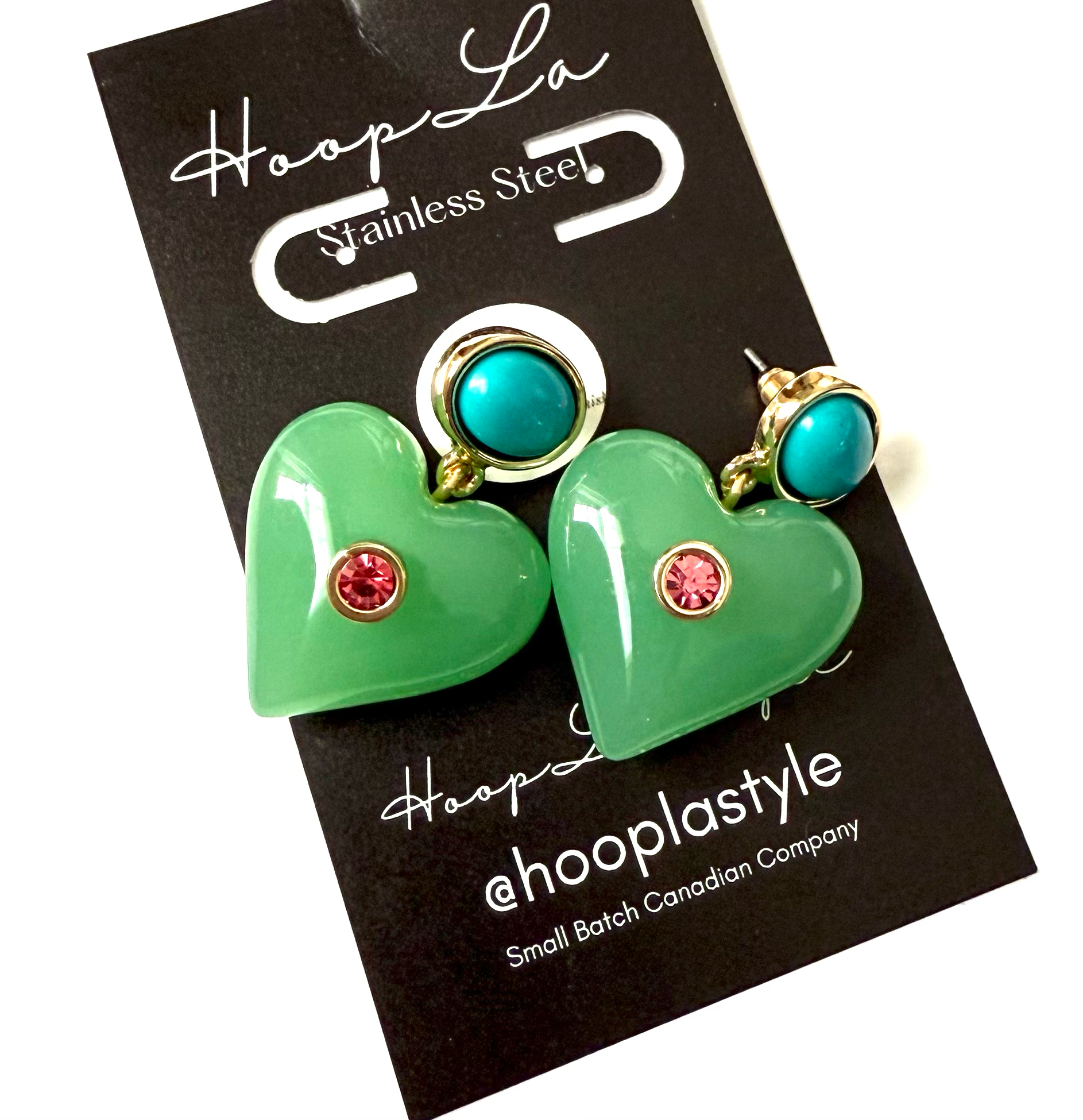 HoopLa - Wholesale Dangle Earrings - Lucky Heart- Evil Eye Heart Earrings. 6