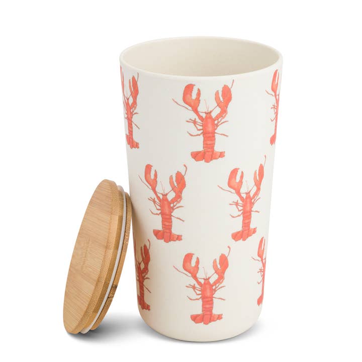 Core Home - Wholesale Canister - 46oz Sara Fitz Bamboo Fiber Food Canister Lobster