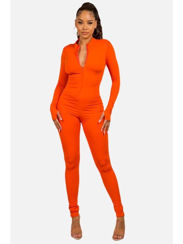 Jour – Engroshandel Jumpsuit - Dame – Jumpsuit til kvinder i nylonblanding med lynlås foran DT21342