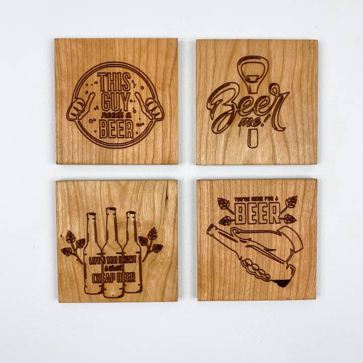 Aanpasbare onderzetters - gegraveerde houten onderzetters voor wholesale door Buzzee Boards USA