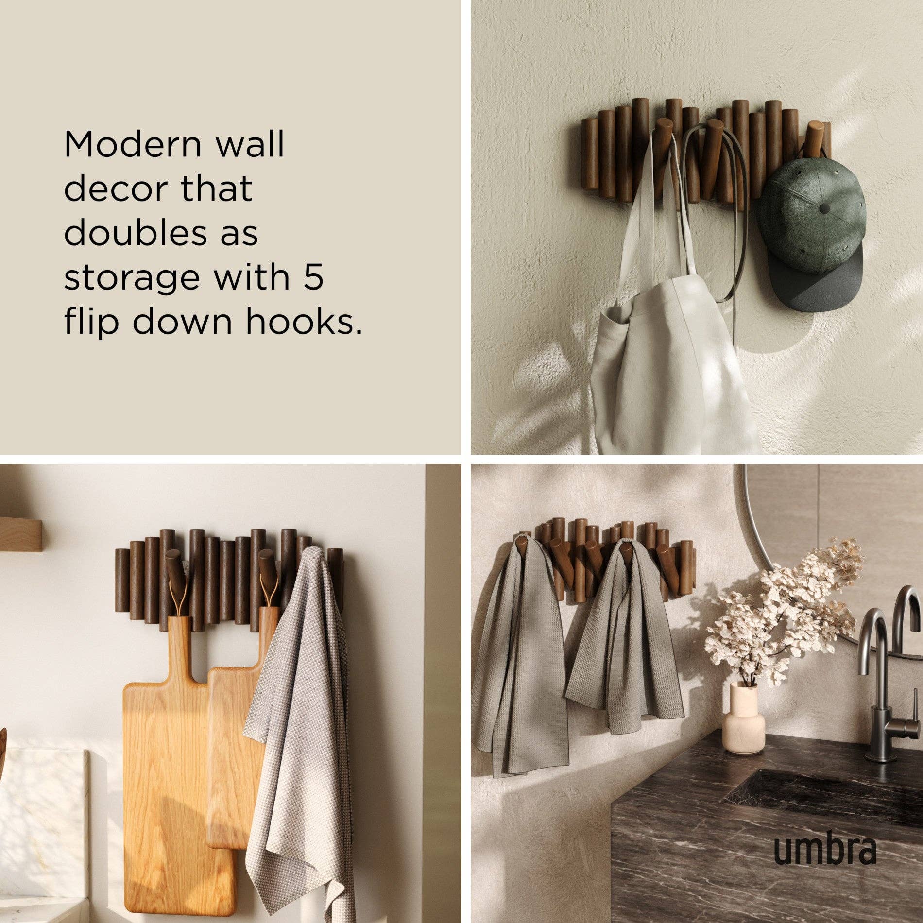 Umbra - Wholesale Wall Hook - Picket Wall-Mounted Coat Rack Rail Hook8