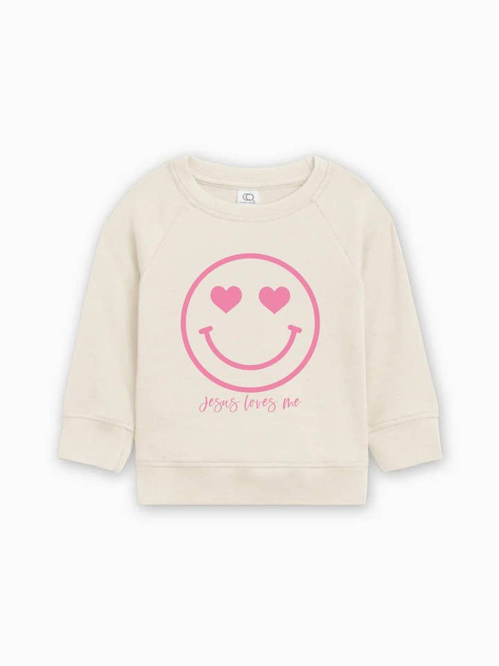 Verita Culture - Wholesale Sweatshirt - Baby - Smiley Face Jesus Loves Me Easter Organic Cotton Pullover