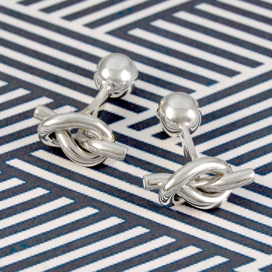 Otis Jaxon London – wholesale Cufflinks – Silver Nautical Knot Cufflinks2