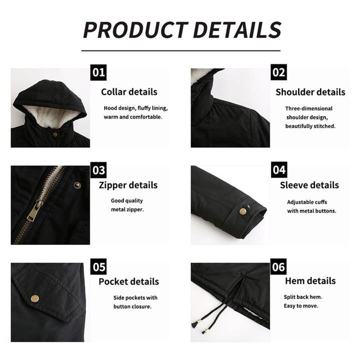 Marayn - Wholesale Parka - Women's - 2025 Autumn Winter Womens Thick Hooded Parka Coat4