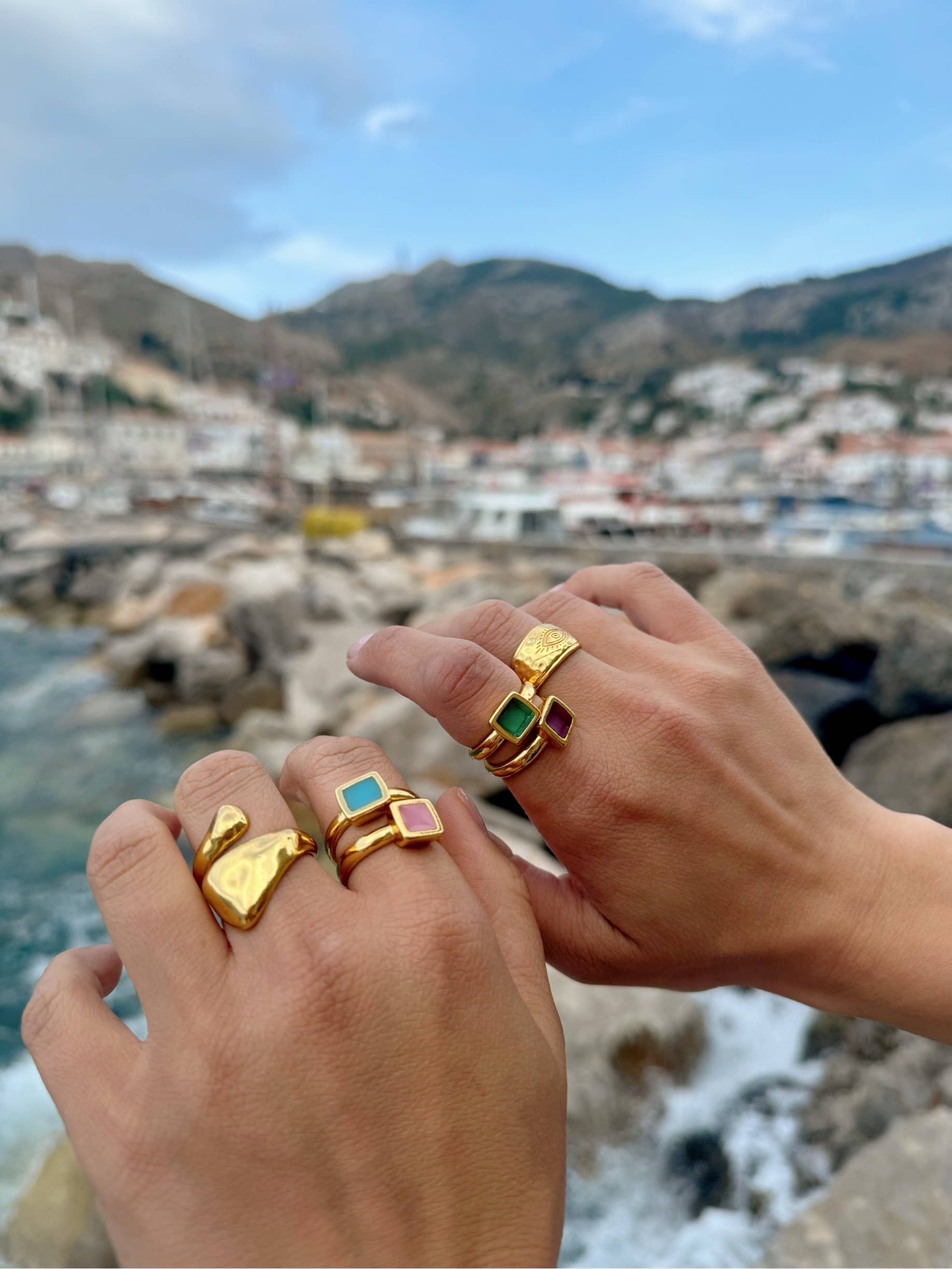 Christina Christi - Wholesale Cocktail/Statement Ring - Women Gold Rings, Gold Stacking Rings, Gold Band Rings,Women2