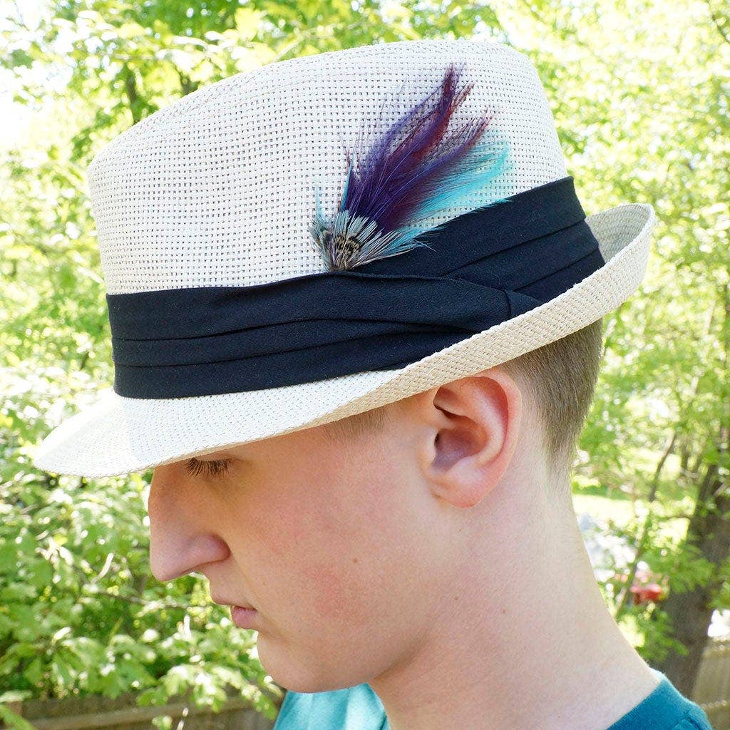 Zucker Feather Products - Venta al por mayor Accesorio para sombrero - Mujer - Ribetes de sombrero con forma de cabeza de faisán, color cobre, aguamarina oscura2