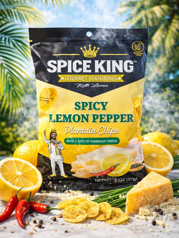 Chips de plantain au citron, poivre et parmesan de Spice King pour la vente par Spice King