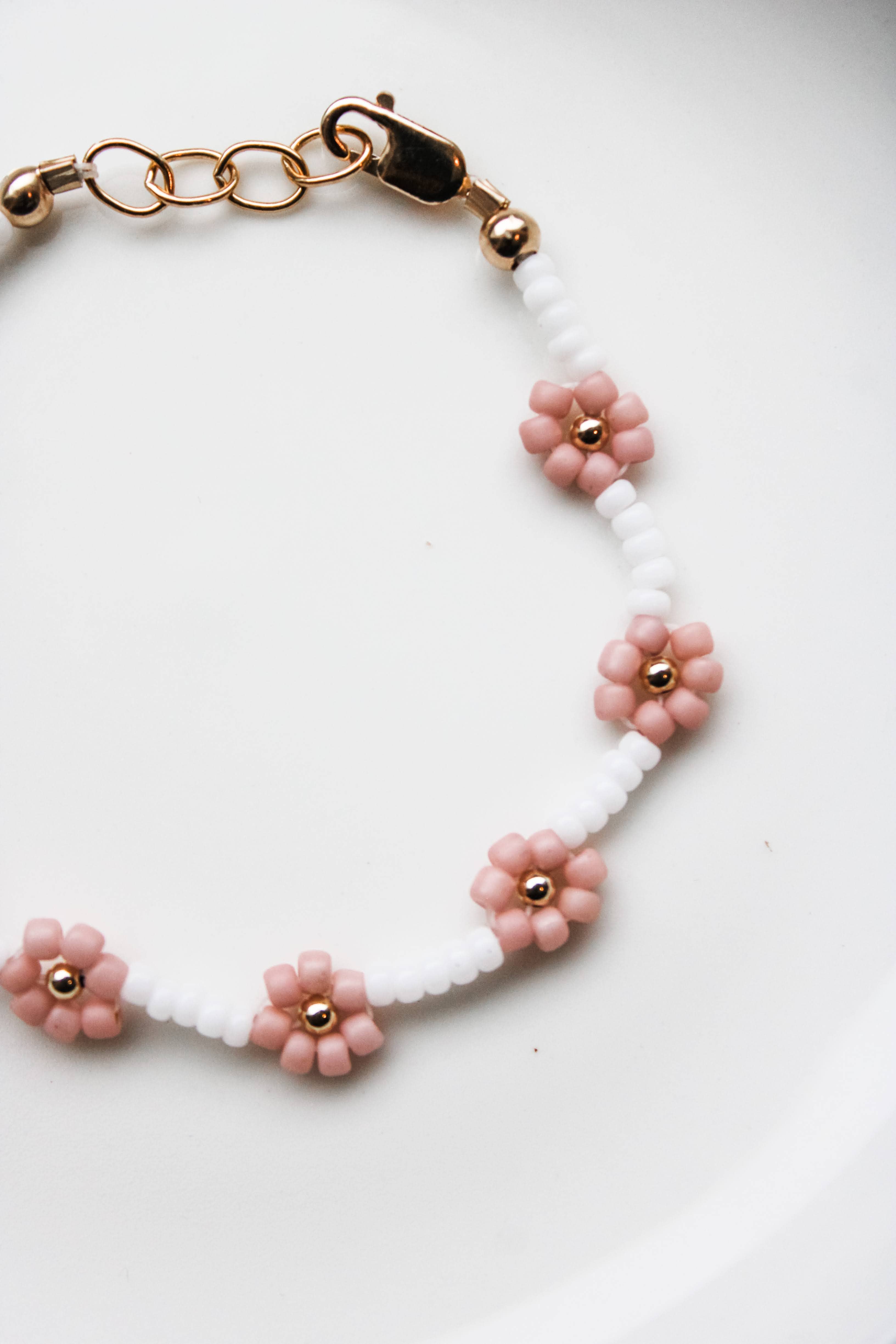 Joyful Bead Company - Wholesale Beaded Bracelet - Kids - Petal Pink Flower Bracelet9