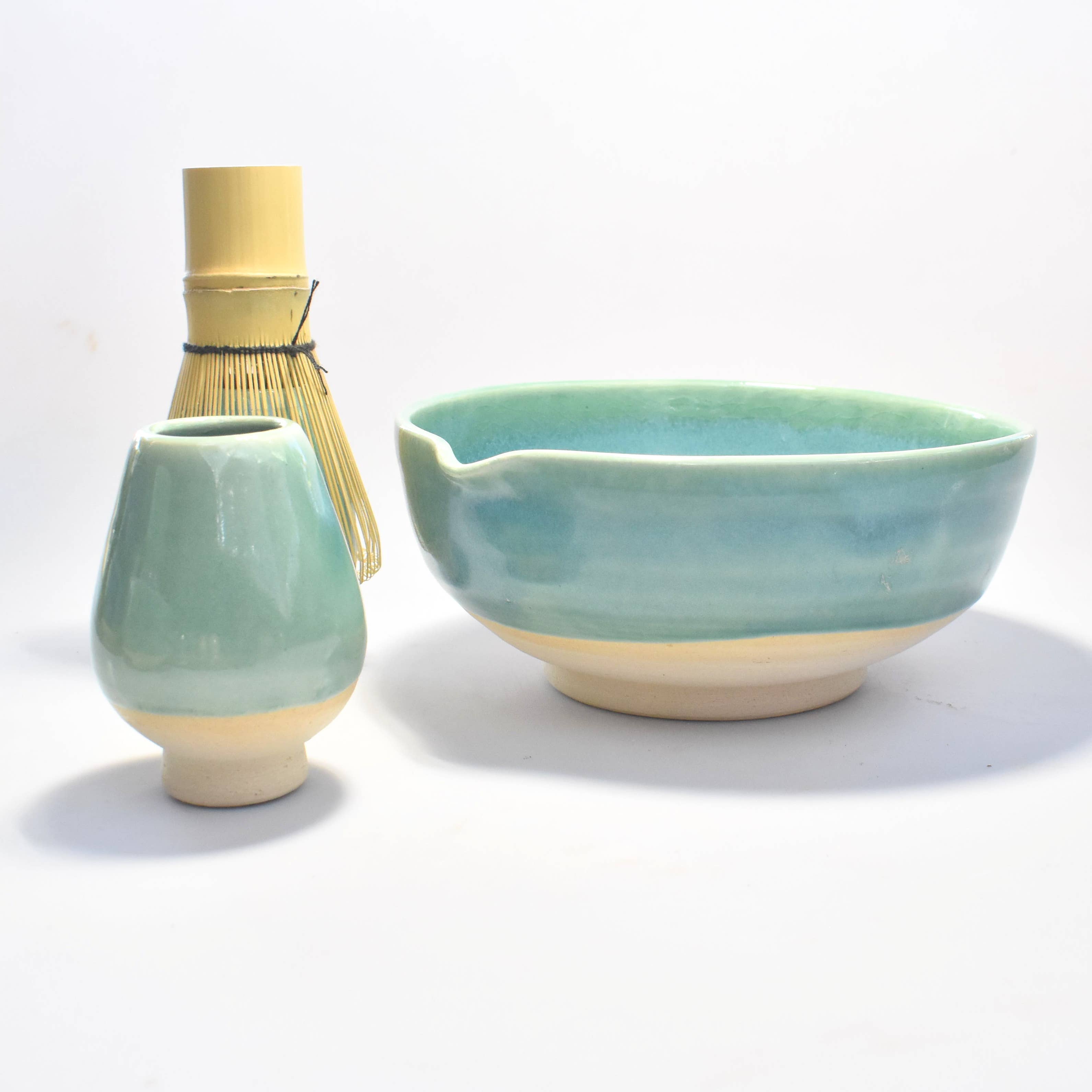 Ceramic Heights – Tigela para misturar por atacado – Tigela de Matcha em Verde ou Rosa7