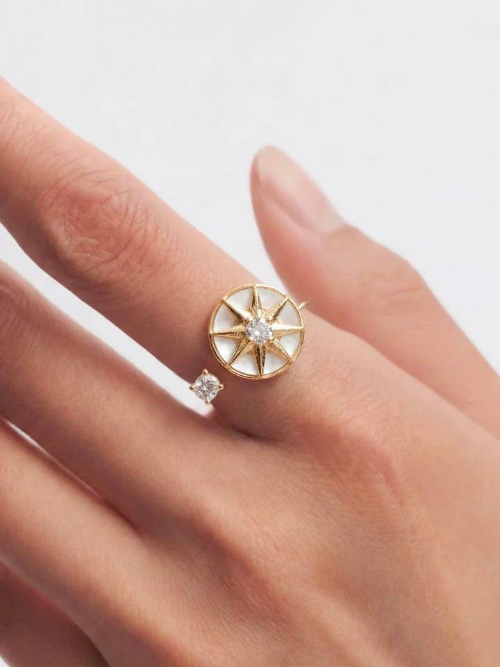 Bague Rena - Anti stress, médaillon étoile pour la vente par D Bijoux