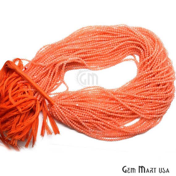 GemMartUSA - Wholesale Beads - Orange Chalcedony Rondelle Beads, 13Inch Gem Strand, 2-2.5mm