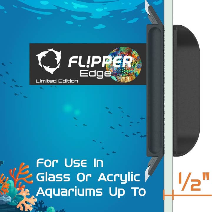 Flipper Aquarium Products - Venta al por mayor Paño de limpieza - Limpiador de algas magnético flotante 2 en 1 Flipper Edge Edición Limitada Puffer (Estándar)2