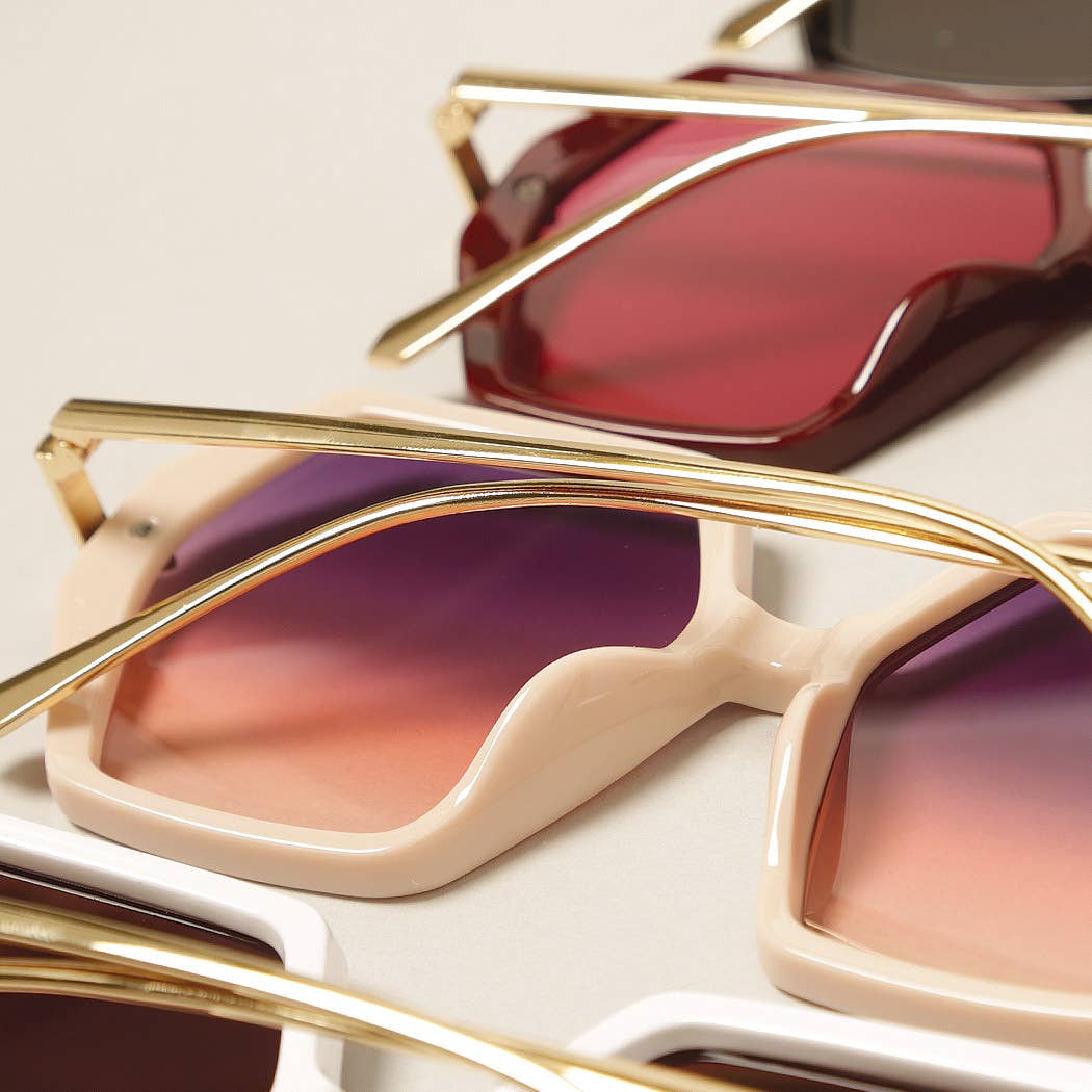  ASSORTED Women's Hexagonal Gold Leg Sunglasses for wholesale on Faire7