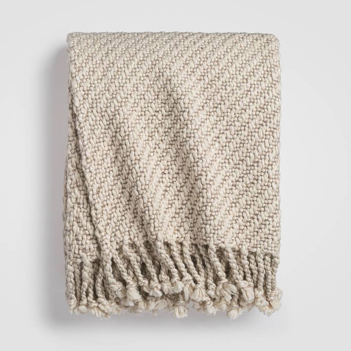 Cloud Knit Chunky Throw Blanket, 55" x 60", White for wholesale by Crane Home