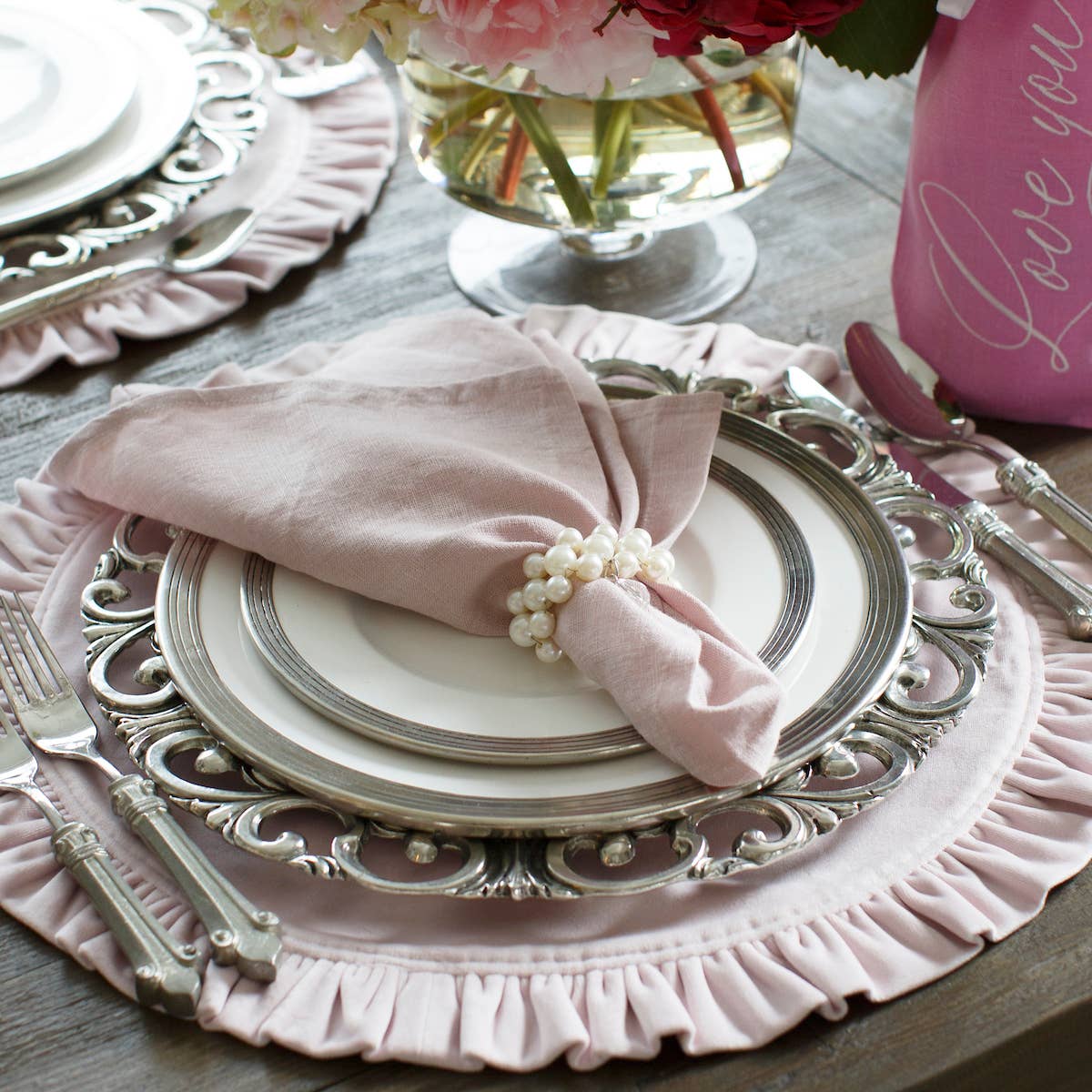 Arte Italica & Crown Linen Designs - Vente Assiette à salade - Assiette à salade/dessert toscane2