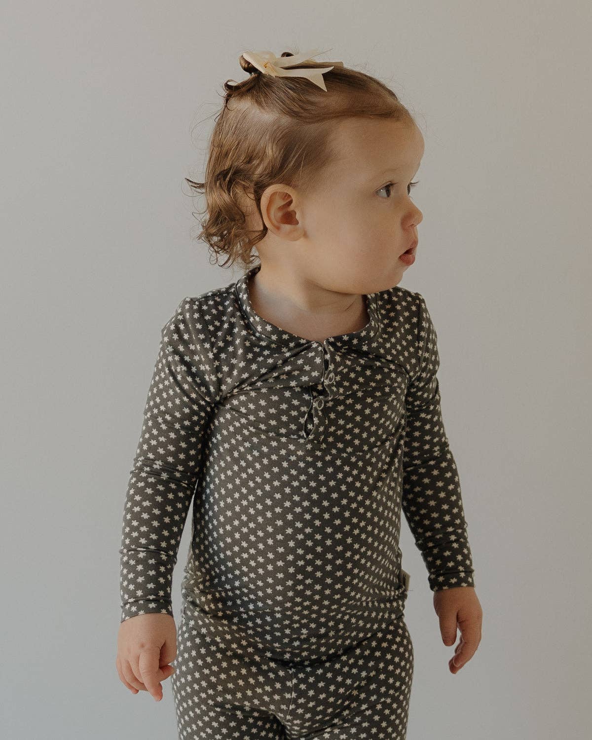 Forever French Baby - Wholesale Sleepwear Set - Kids - Bamboo Two Piece Pajamas | Green Flowers3