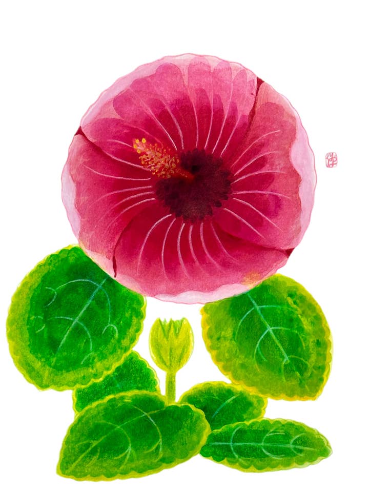 Imprimé hibiscus pour la vente par B. Miyo Art