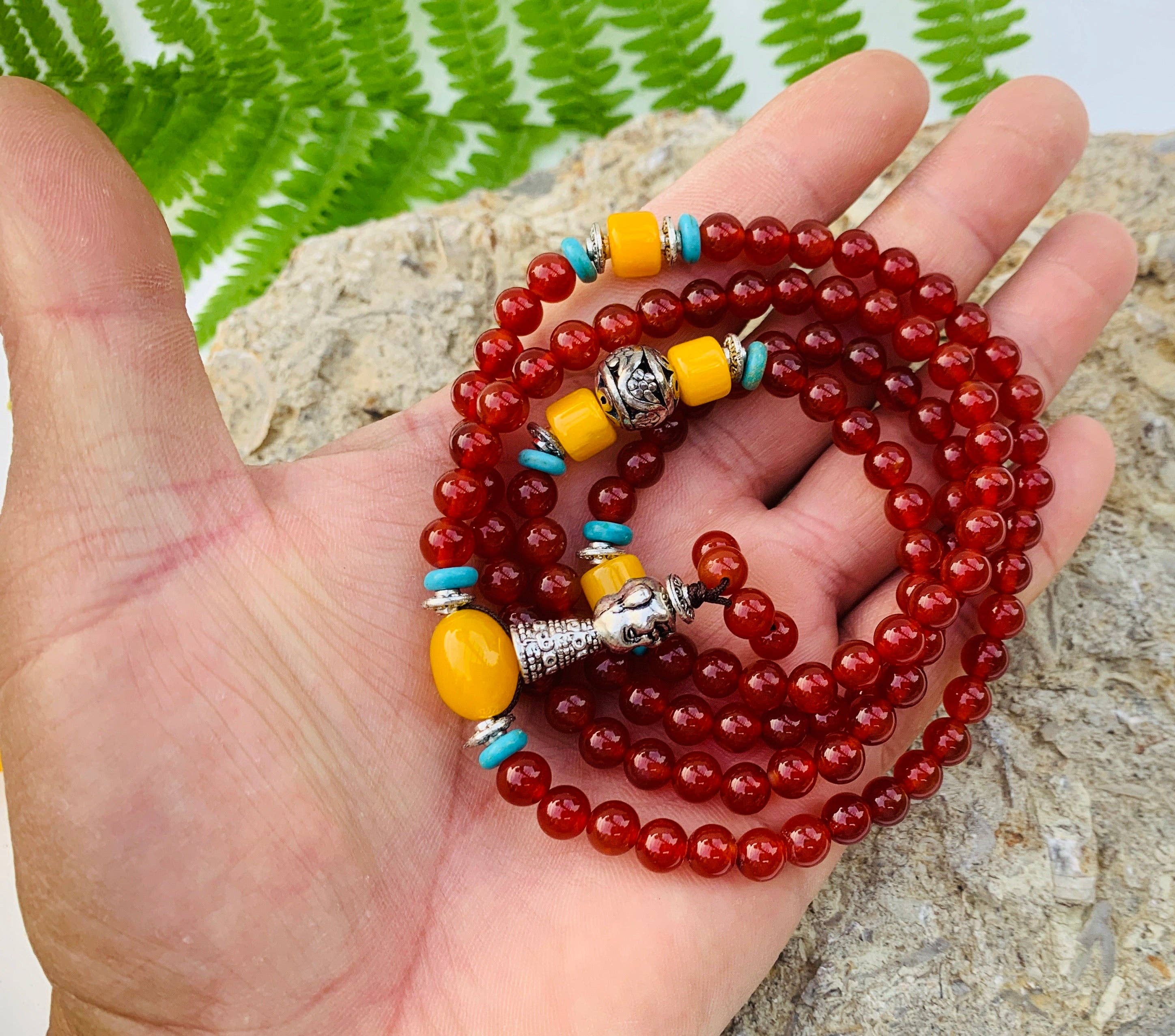 Lungta Imports - Wholesale Prayer Beads Necklace - Tibetan Buddhist Mala / Rosary 108 Glass Beads2