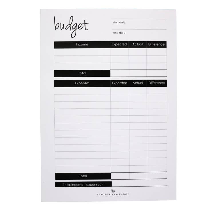 Budget Notepad for wholesale by Planner Peace