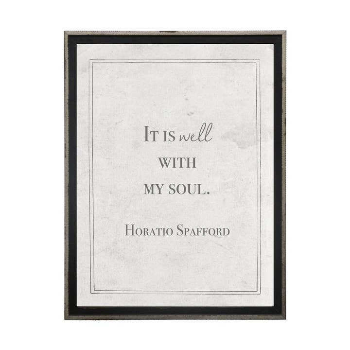 Está Bem Com O Meu Sould... Spafford Quote Com Fronteira por atacado de Antique Curiosities Inc