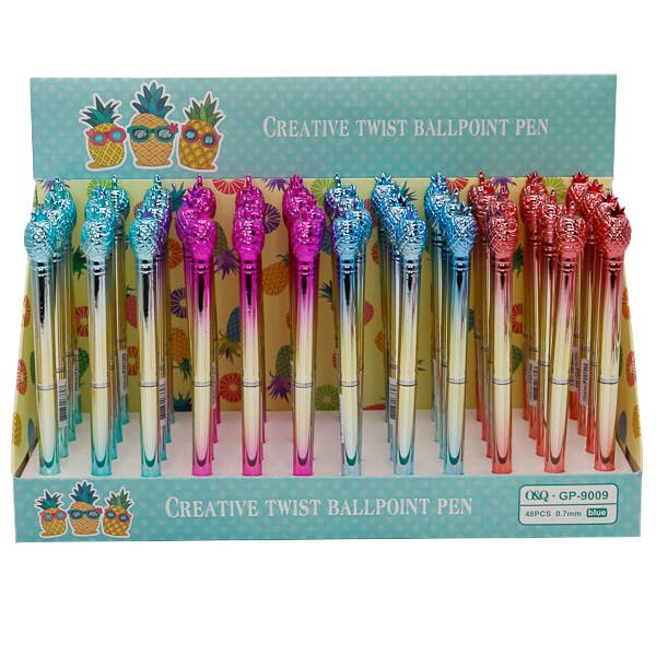 Cap Zone - Wholesale Pen - Pineapple Ombre Metallic Gloss 48 Bundle Set Ball Point Pen