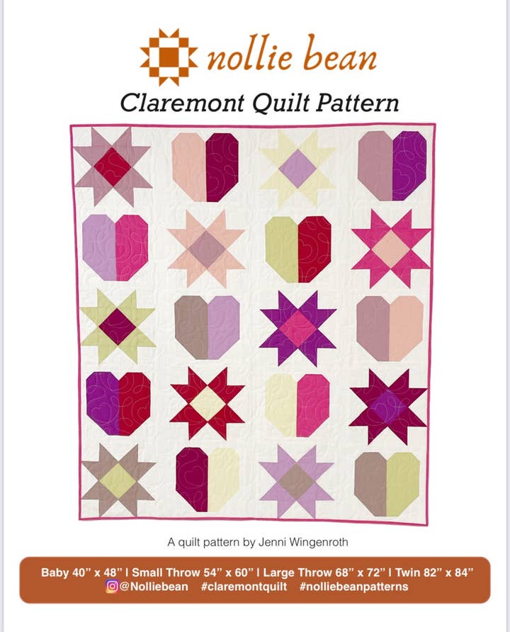 Nollie Bean - Wholesale DIY Craft Kit - Claremont Quilt Pattern (Printed)0