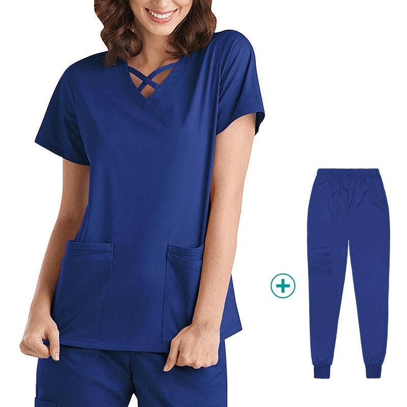 FurDecoration - Wholesale Healthcare uniform – Women's - Short Sleeve Straight Leg Scrub Suit5