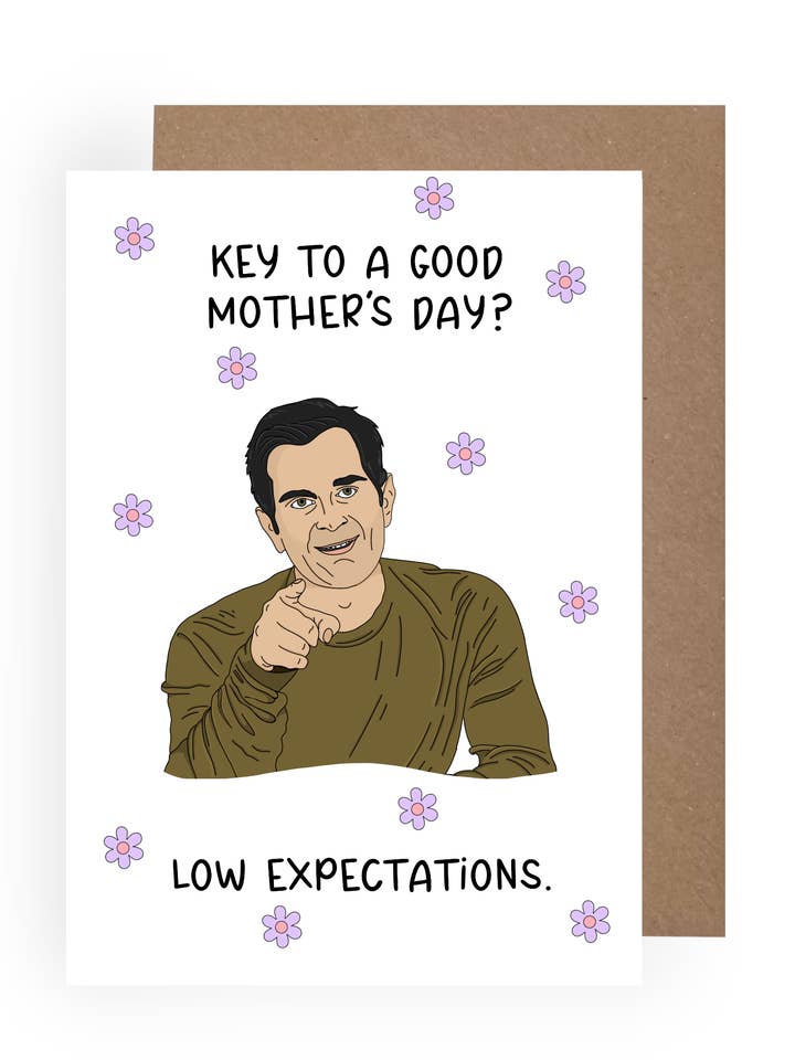 A Modern Family Phil Dunphy themed Mothers Day Card for wholesale by Made By Maddocks