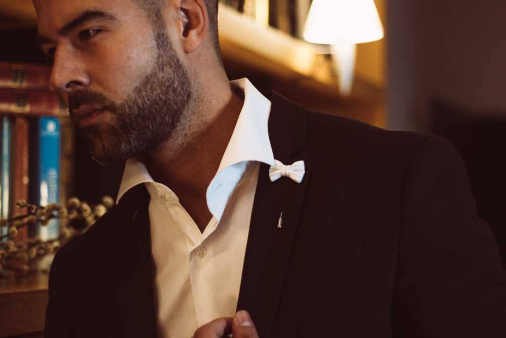 Mrlapel – wholesale Lapel pin/button – Bow Tie Lapel Pin, White0