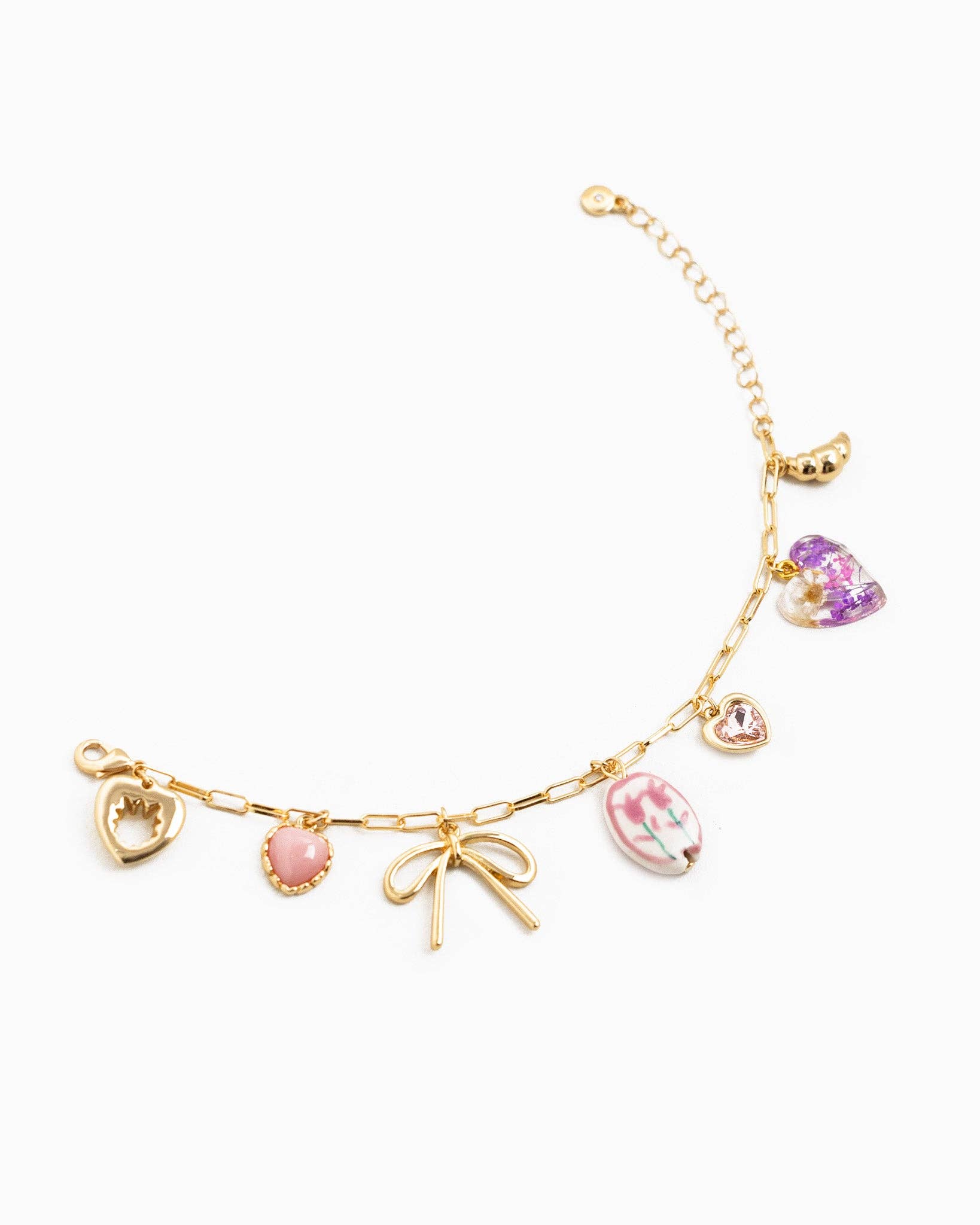 Sessori - Wholesale Charm/Dangle Bracelet - Pink Cottage Core Charm Bracelet2