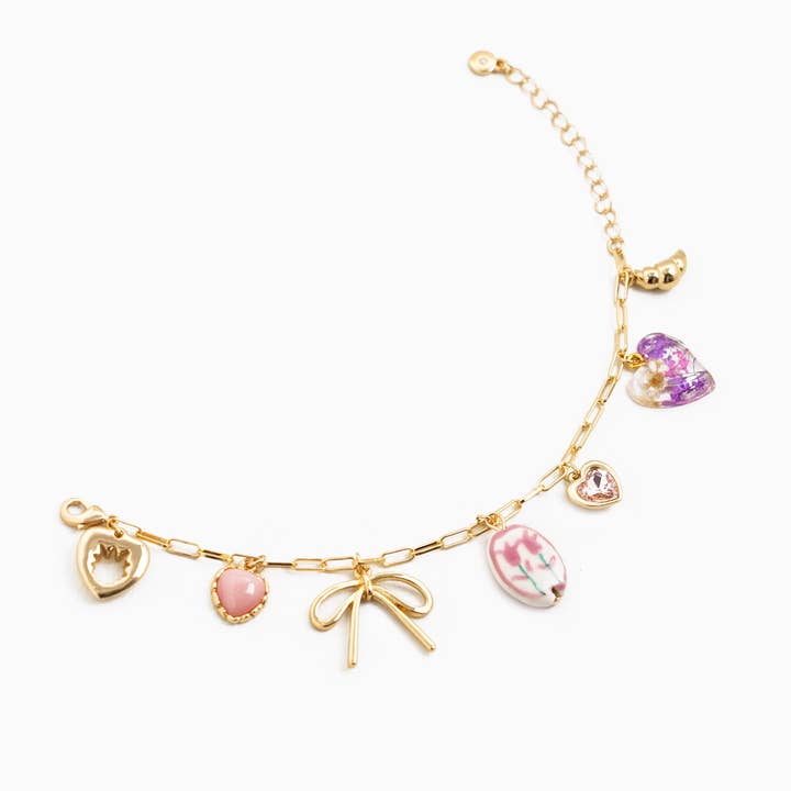 Sessori - Wholesale Charm/Dangle Bracelet - Pink Cottage Core Charm Bracelet2