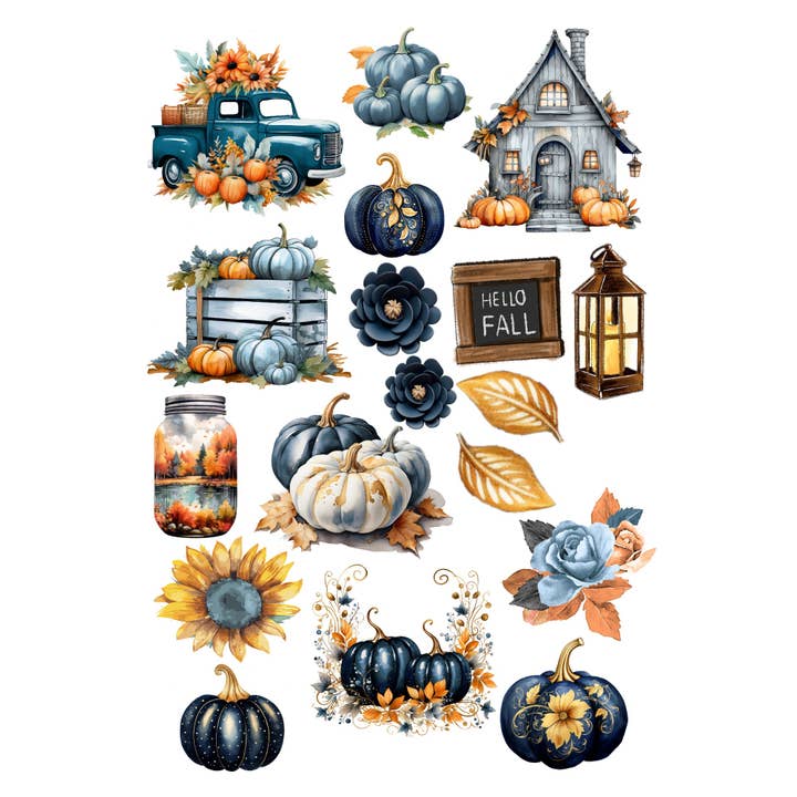 SSC Wholesale - Wholesale Scrapbook - Indigo Fall 12 x 12 Scrapbook Paper & Embellishment Kit by SSC Designs - 3 Kits2