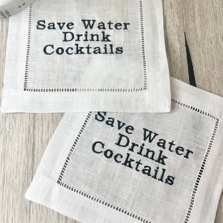 Save Water Drink Cocktails Cocktail Napkin Set for wholesale by Remington Piper Designs