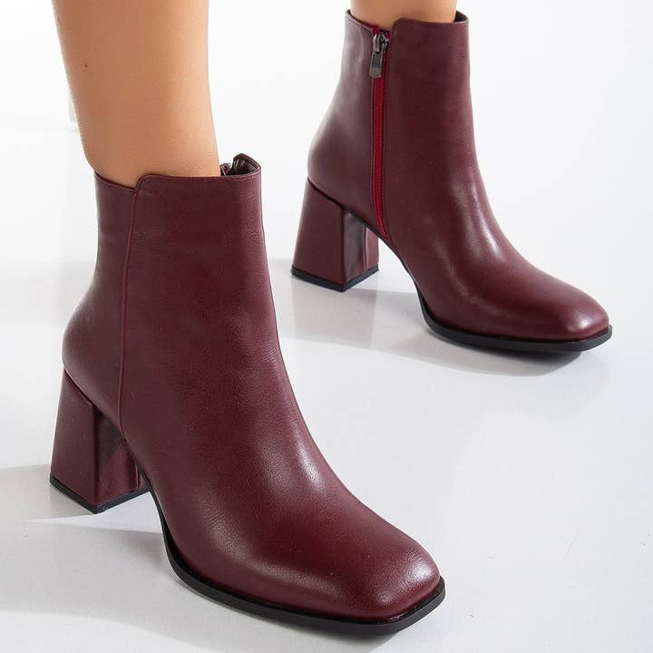 Nadine - Bottines bordeaux pour la vente par Prologue Shoes