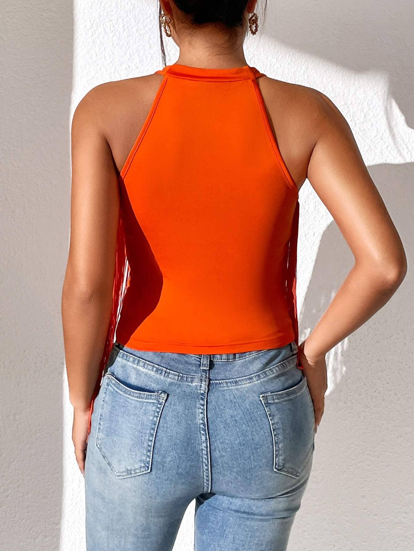 Queen Fashion - Wholesale Jumpsuit – Women's - solid fringe halter top7