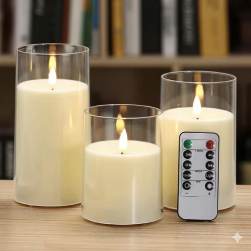 Buddha Ayurveda - Wholesale Flameless Candle - LED Flameless Candles Set – Real Wax with Timer4