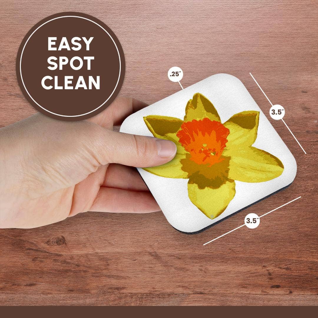 3dRose – Großhandel Untersetzer – 3dRose, Frühlings-Narzissen-Vektor isoliert, Untersetzer13