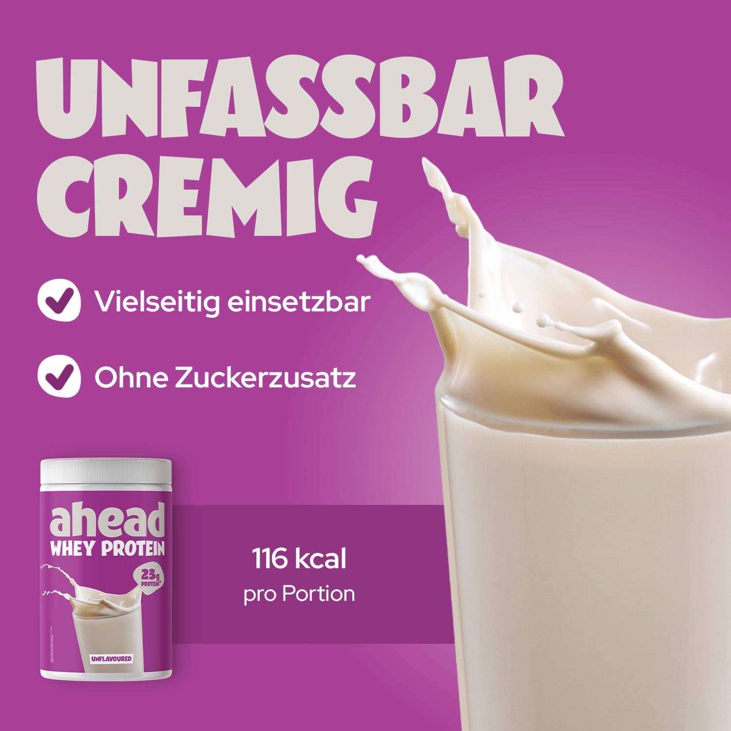 ahead - Wholesale Protein/Superfood Powder - Whey - Unflavored (2x500g)2