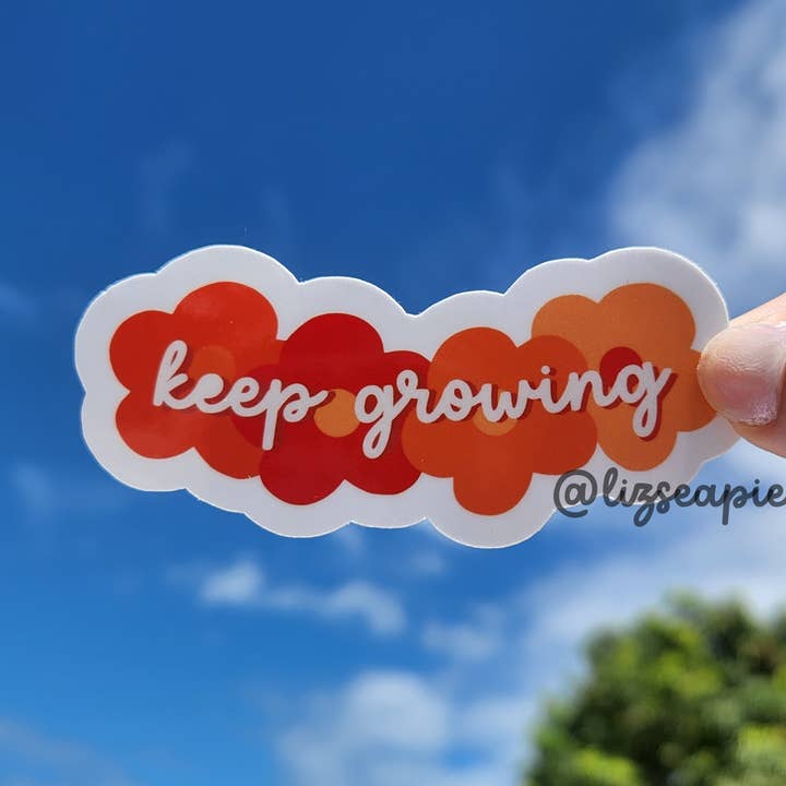 Pegatina de vinilo floral que sigue creciendo para venta al por mayor de lizseapie