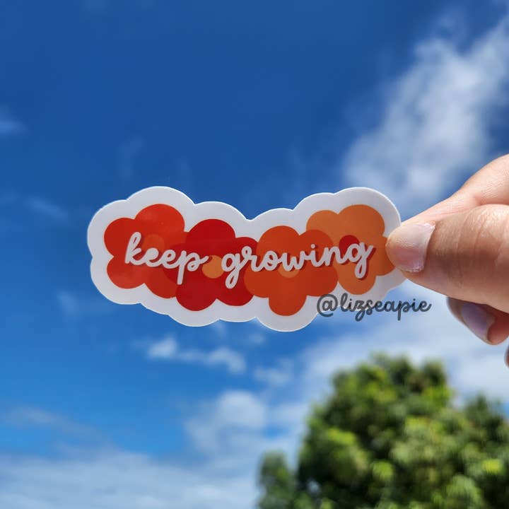 Floral Keep Growing Vinyl Sticker for wholesale by lizseapie