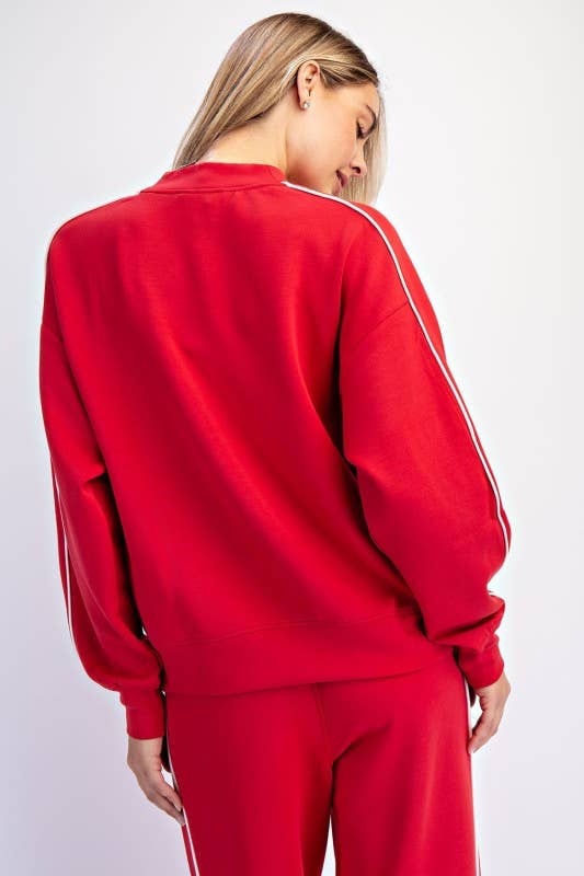 Sunday Morning - Vendita all'ingrosso Felpa - Donna - T540037-Top a Collo Alto in Modal Scuba con Due Righe a Contrasto13