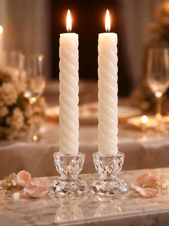 Bougie conique en spirale avec flamme réaliste, 10 po, paquet de 2 pour la vente par Wholesale Home Decor