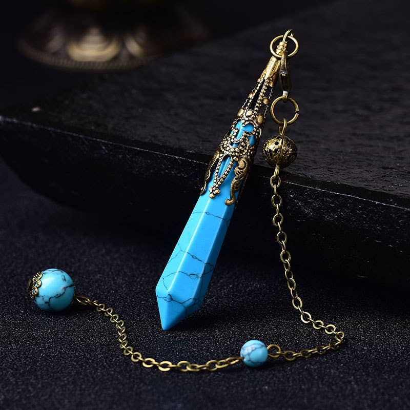 Gemcohub – Großhandel Spiritueller Stein/Kristall – Buntes Pendel aus natürlichem Kristallstein in Hexagon-Form27