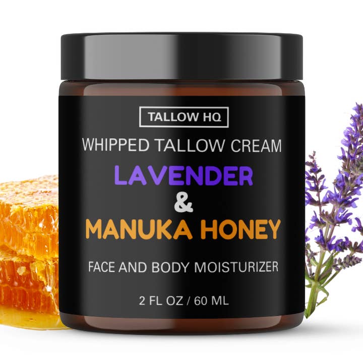 Tallow Cream with Lavender & Manuka Honey, Face and Body-2oz for wholesale by TALLOW HQ