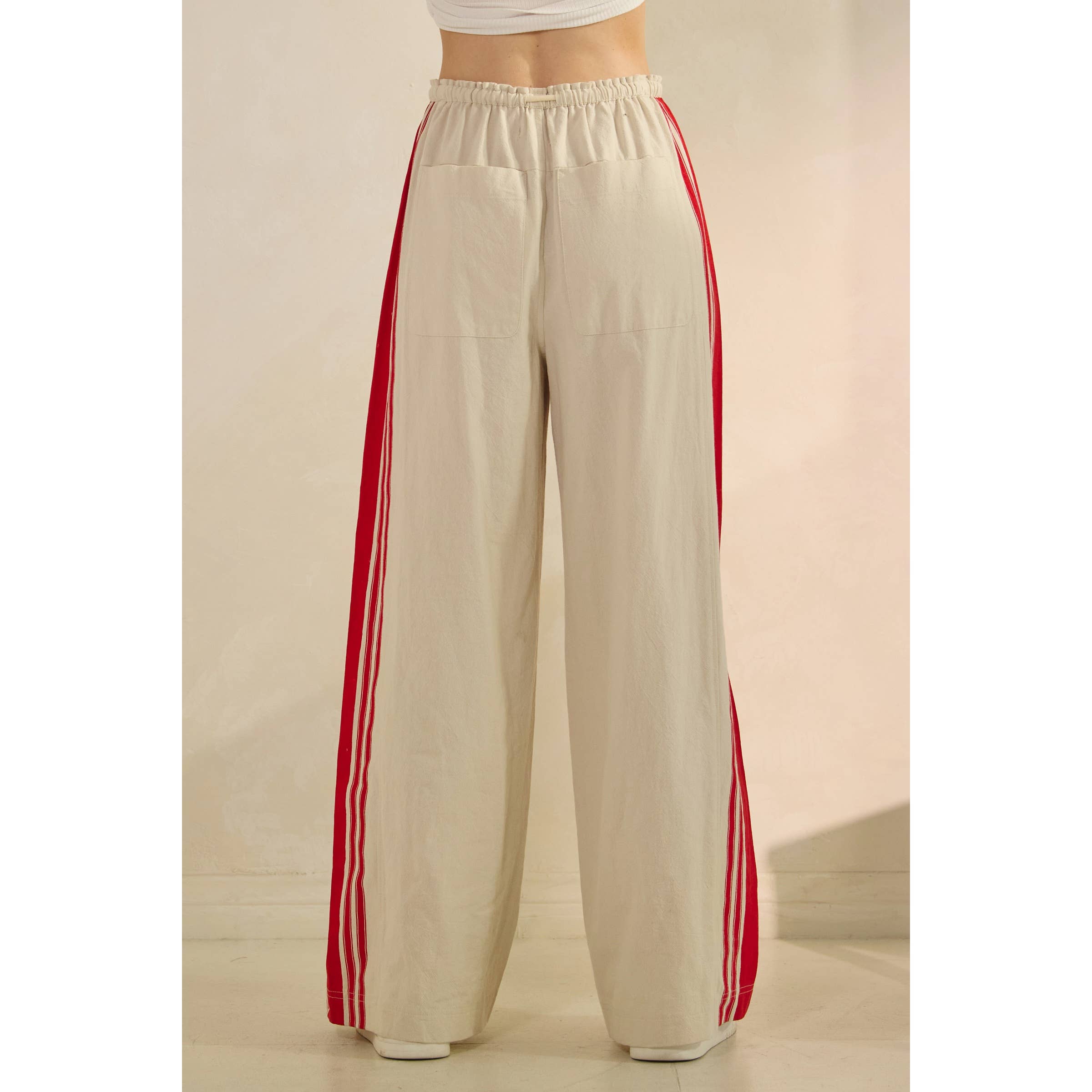 Ivory Sport Striped Wide Legged Pants for wholesale on Faire13