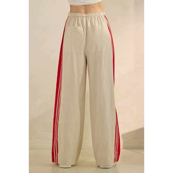 Ivory Sport Striped Wide Legged Pants for wholesale on Faire13
