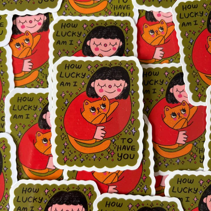 Caroline Friend Art - Wholesale Sticker - How Lucky Am I Sticker2