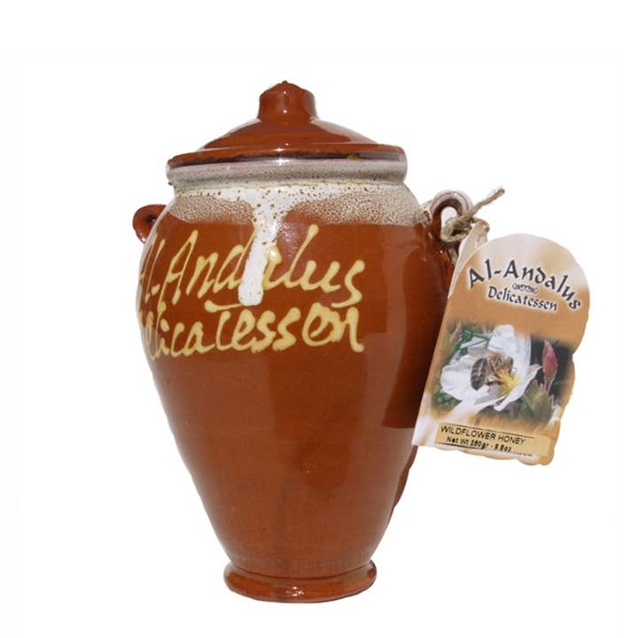 Al Andalus Delicatessen Mountain Honey Crock 8.8oz for wholesale by The French Farm