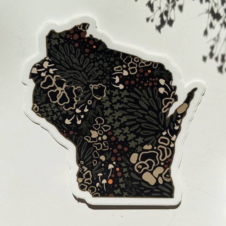 Autocollant Mossy Wisconsin State pour la vente par Elizabeth Kirsteatter