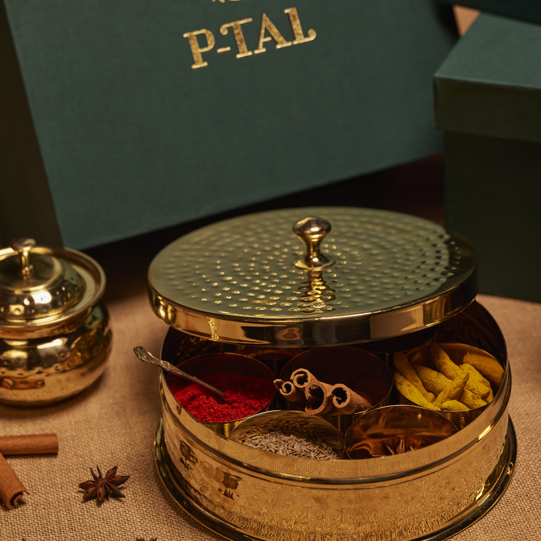 P-TAL – wholesale Spice rack – Brass Masala Daani / Spice Box in Gift Box0